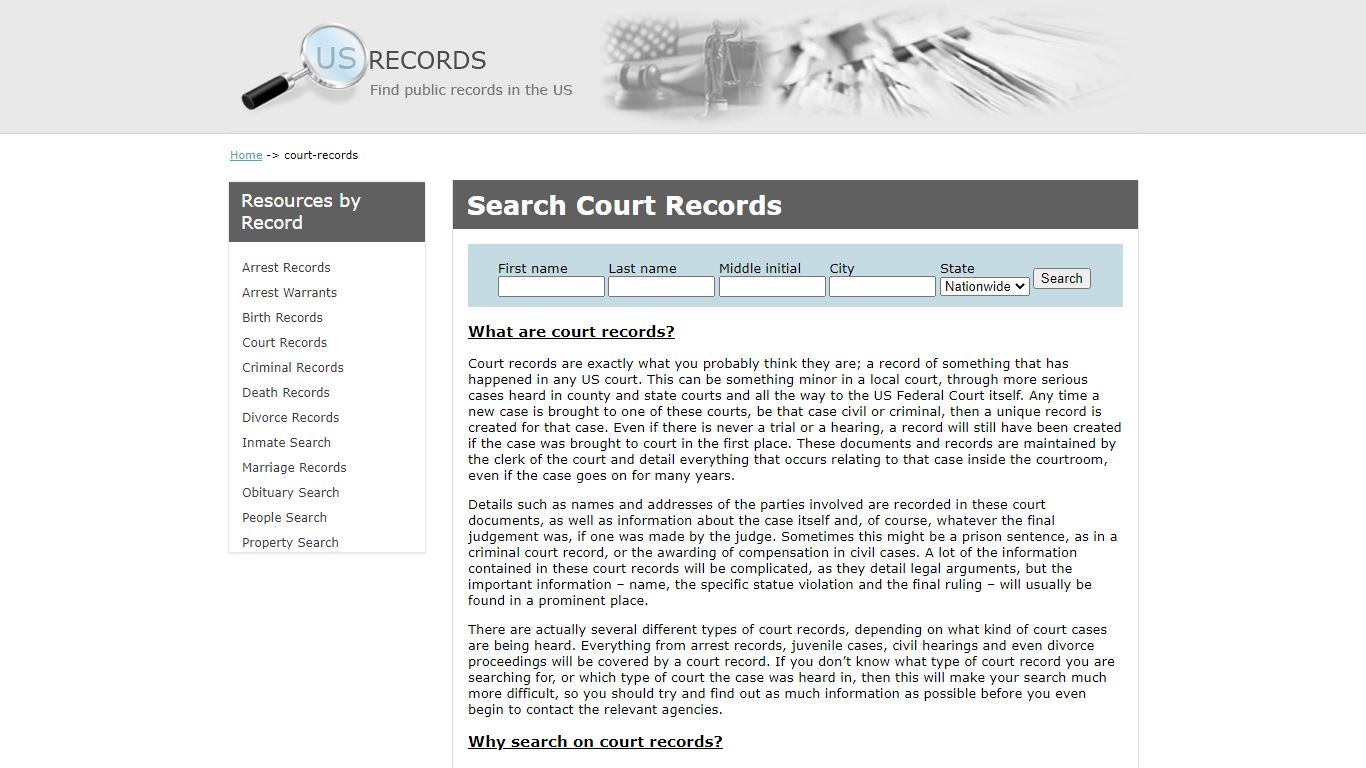 Search Court Records | US Records