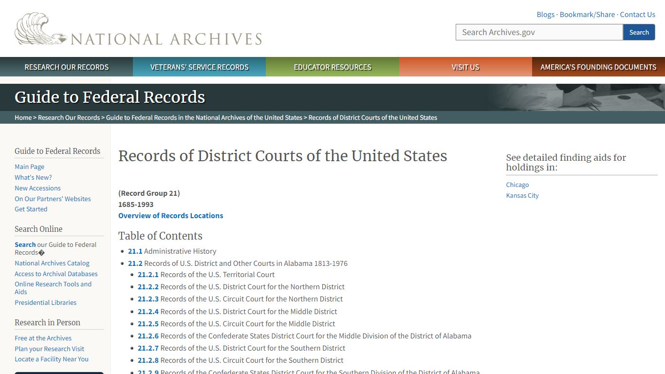 Records of District Courts of the United States - National Archives